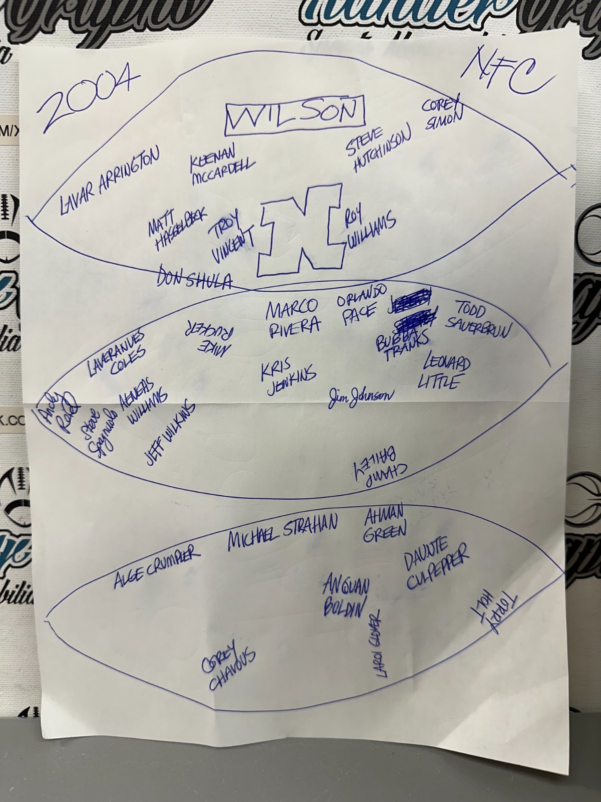 2004 NFC PRO BOWL TEAM SIGNED AUTOGRAPHED FOOTBALL-COACH ANDY REID CHAMP BAILEY