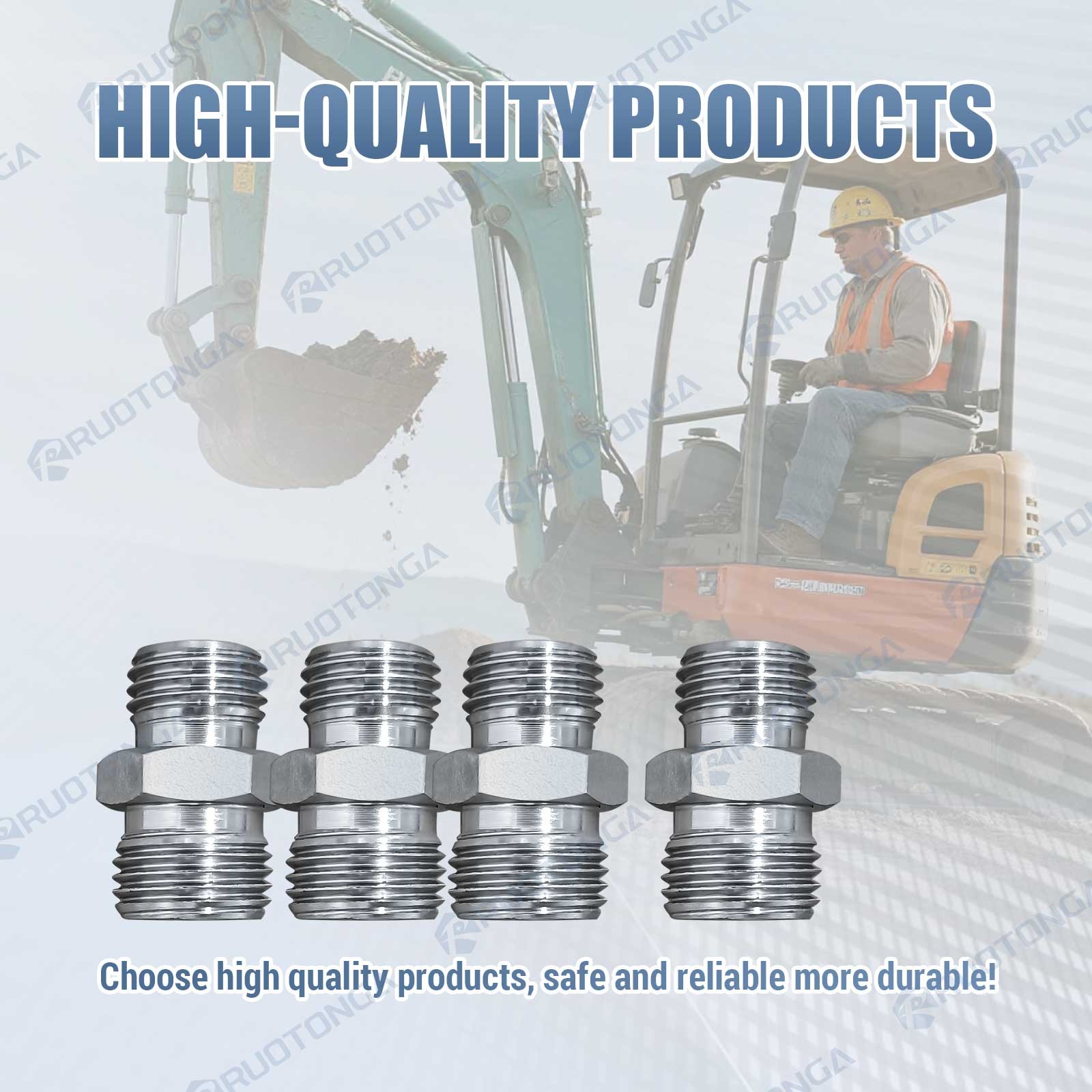 Mini Excavator Hydraulic Attachment Fittings ( 2 Pairs) 14m-16m Fittings