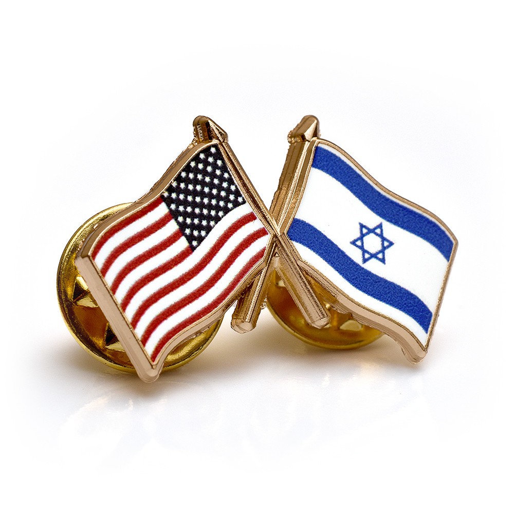 NEW USA and Israel Flags Lapel Pin.