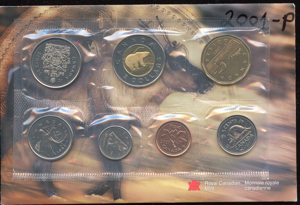 2001 Canada Uncirculated Prooflike Set - In Envelope and COA