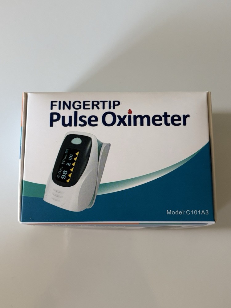 Fingertip Oximeter. Display Model C101A3.  Multi-Feature White Black