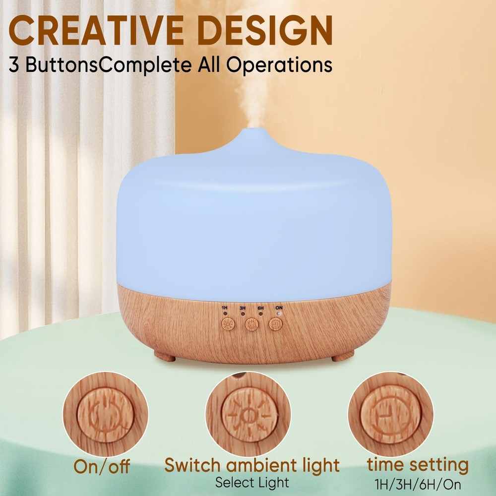 HAPPTWS 1000ml Essential Oil Diffuser - Remote Control Aromatherapy Diffuser ...