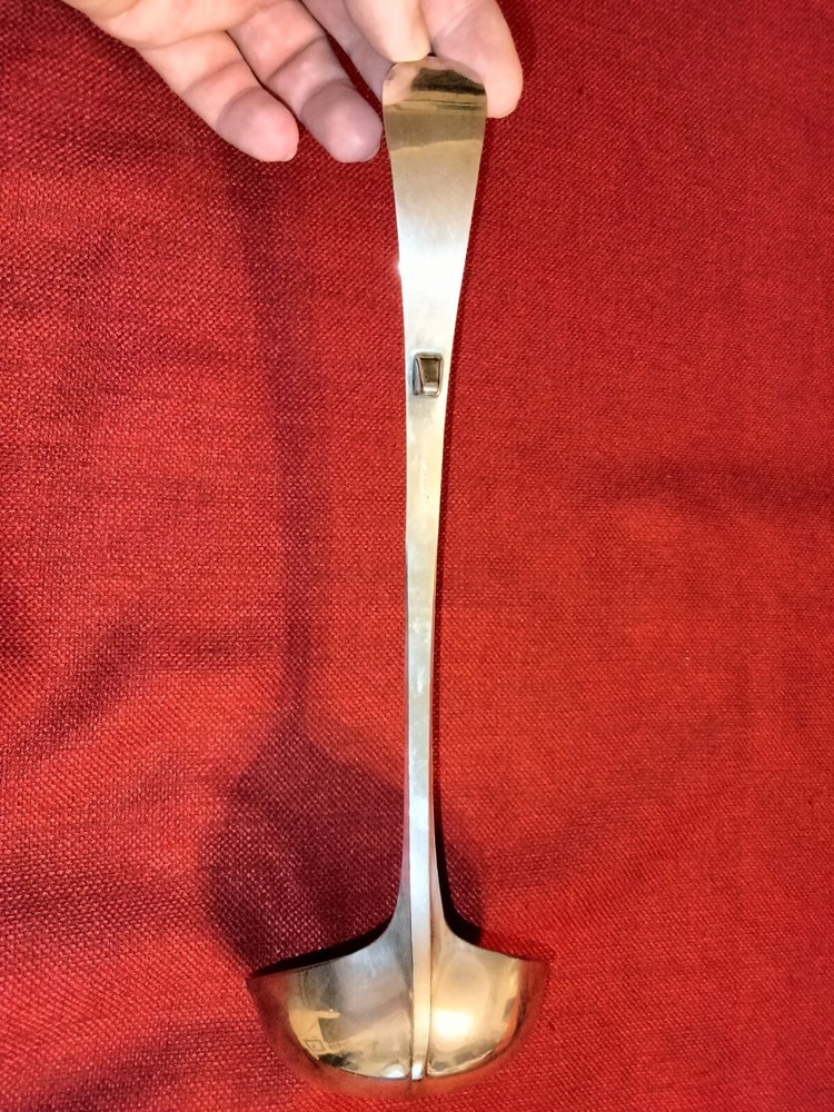 Silverplate punch drink serving ladle, 13" & holds 3/4 cup, made Italy good cond