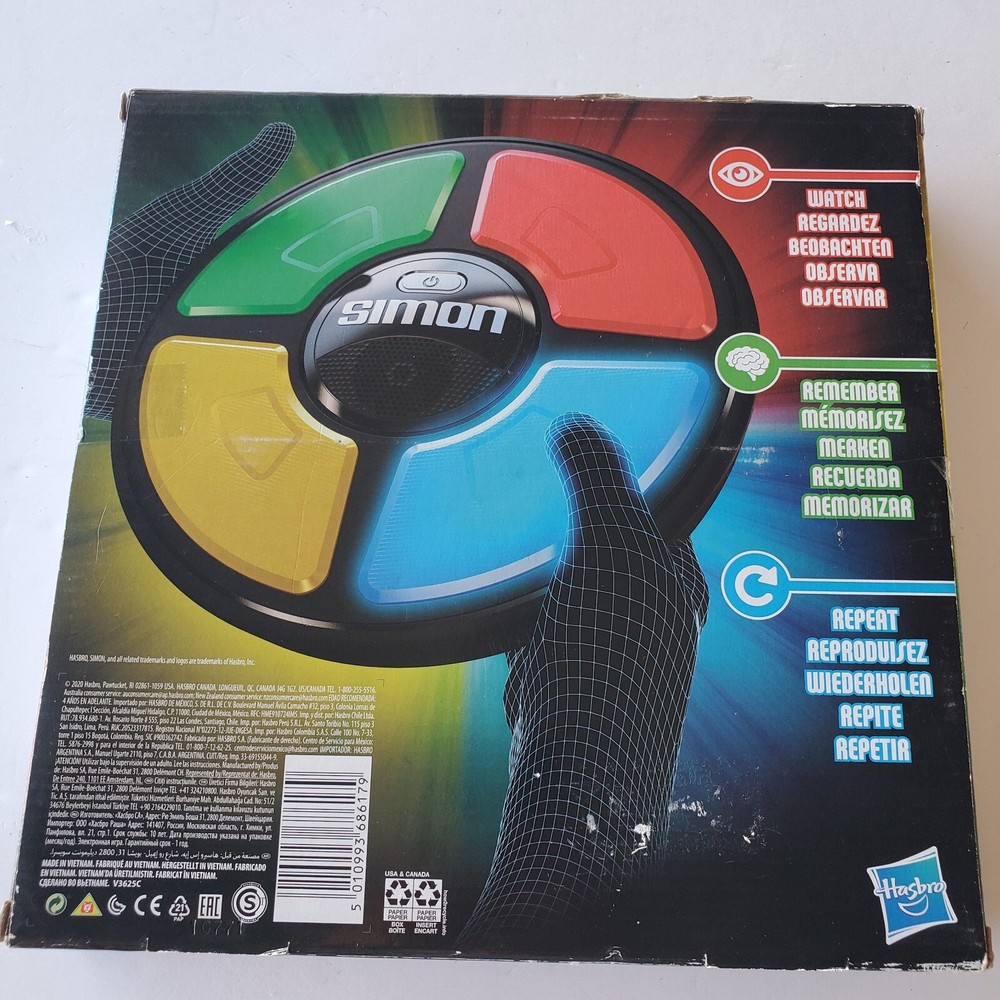 Hasbro Simon Classic Retro Handheld Electronic Memory Game WORK TESTED