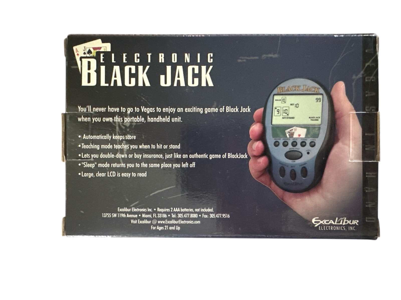 Excalibur Electronic Blackjack New In The Box Handheld Game
