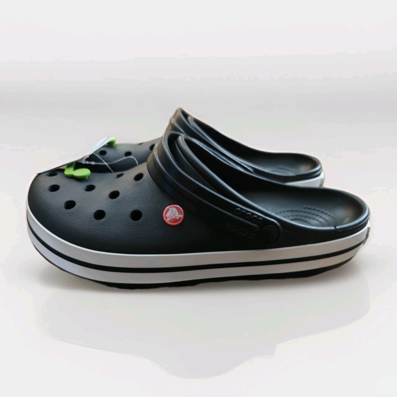 BRAND NEW Crocs Crocband Adult Men's Size 12 Clogs Black White FREE SHIPPING!!!!