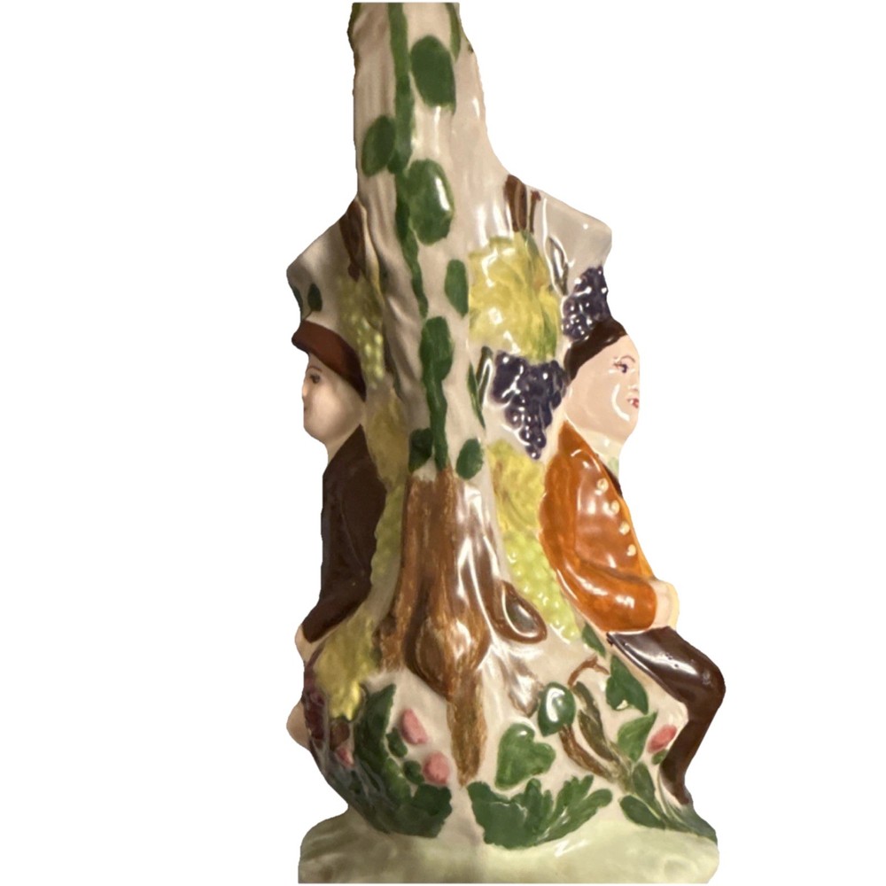 Multicolor Ceramic Character Jug Glossy Finish Abstract Shape Incised Mark