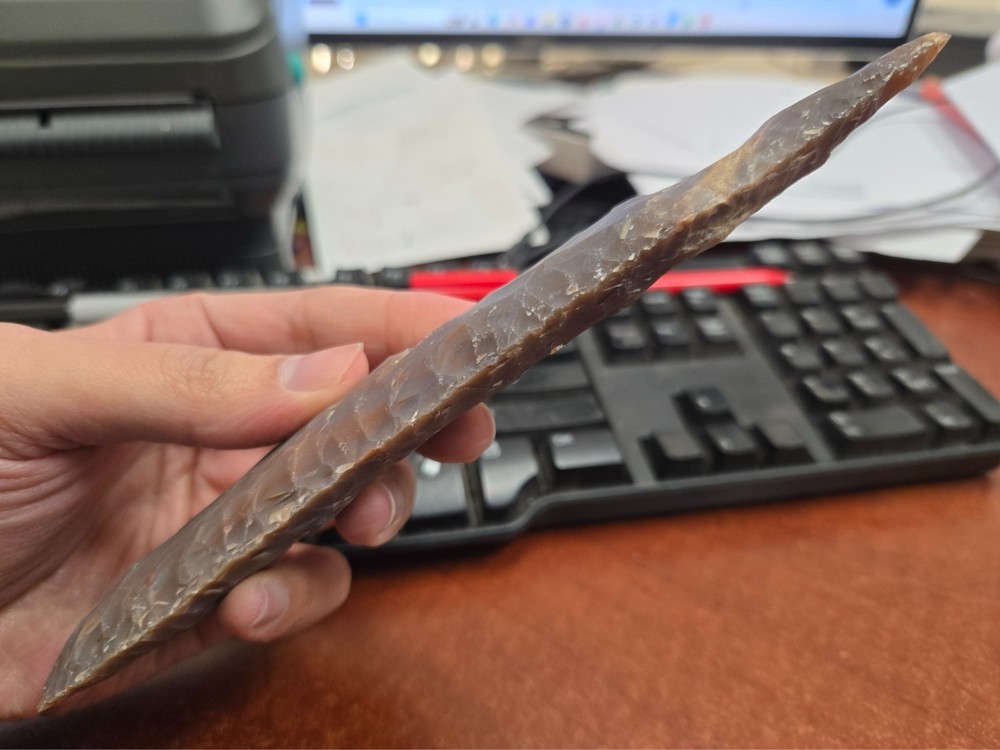 AGATE STONE SPEARHEAD ARROWHEAD POINT MEDIEVAL 7" - 7 1/2"