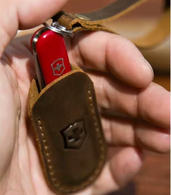 Leather Sheath Cowhide Holster Case for Victorinox Swiss Army Knife 58 91 111mm