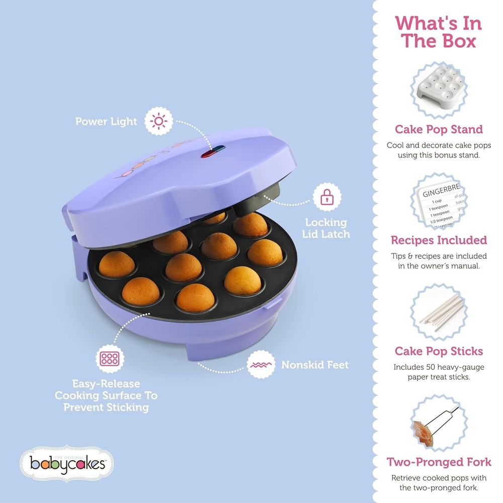 Versatile Cake Pop Maker with Recipes - Create 12 Pops for Every Occasion
