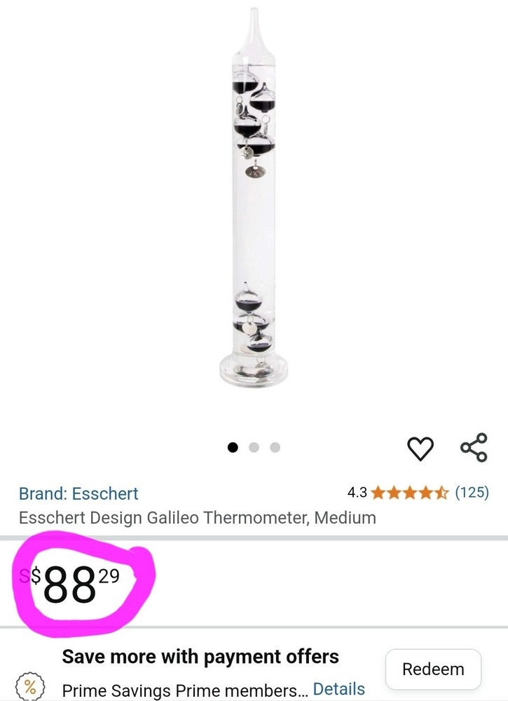 All Blue Galileo Thermometer