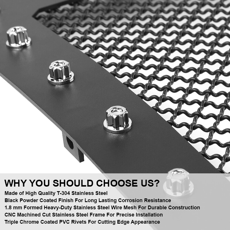 Fits 2003-2005 Chevy Silverado 2003-2006 Avalanche Mesh Upper Grille Inserts