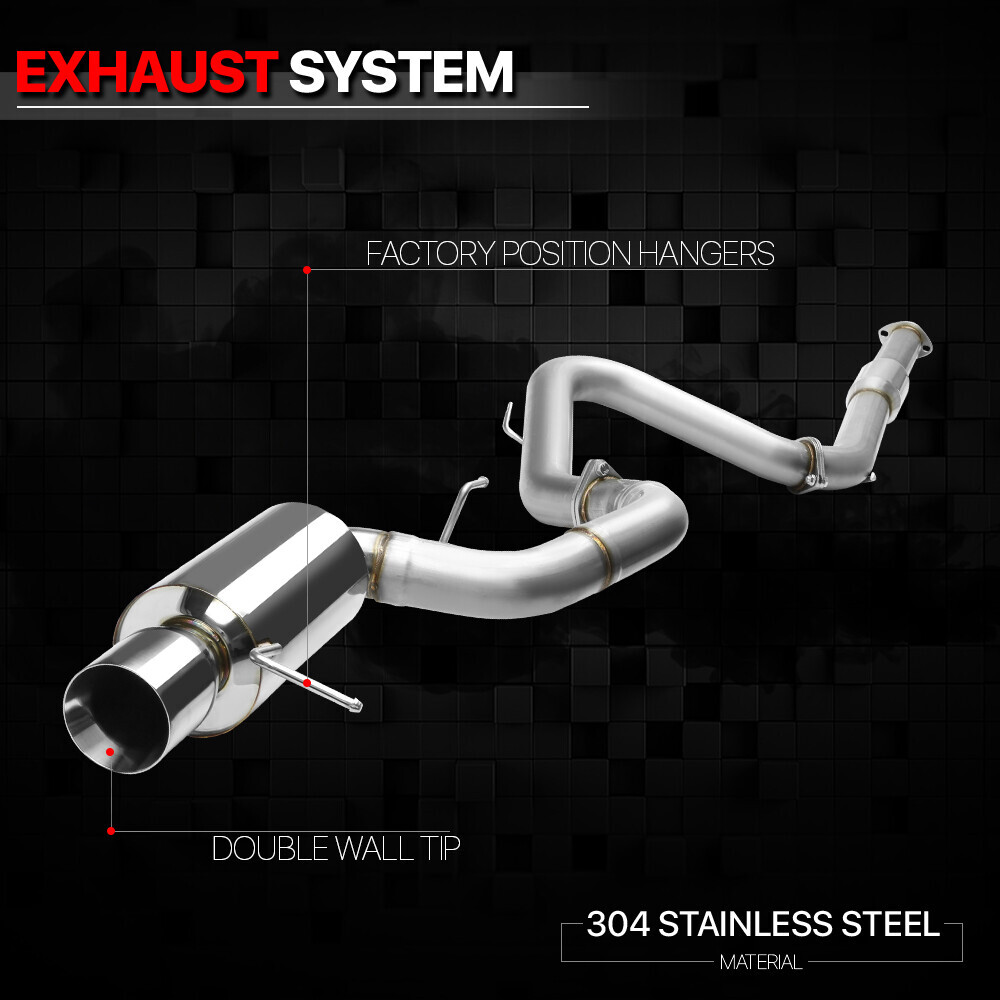 Fits 2000-2005 Mit Eclipse 3.0 [4"BEVELED TIP MUFFLER] SS Catback Exhaust System
