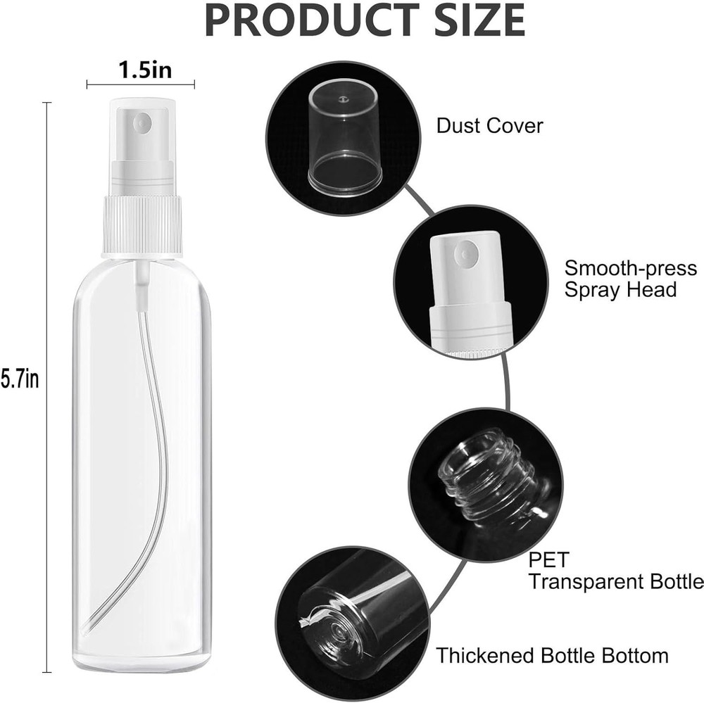 TSA Approved 4 Pack Refillable Travel Size Containers - Eco-Friendly & Practical