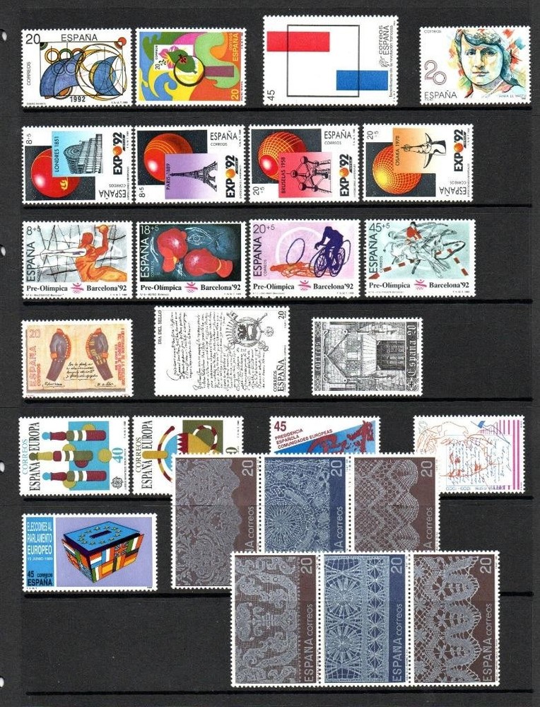 SPAIN MNH 1989 COMPLETE YEAR SETS (2 SCANS)