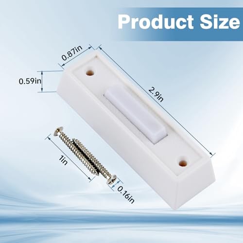 2 Pcs Lighted Doorbell Button, Wired Door Bell Push Button Replacement White