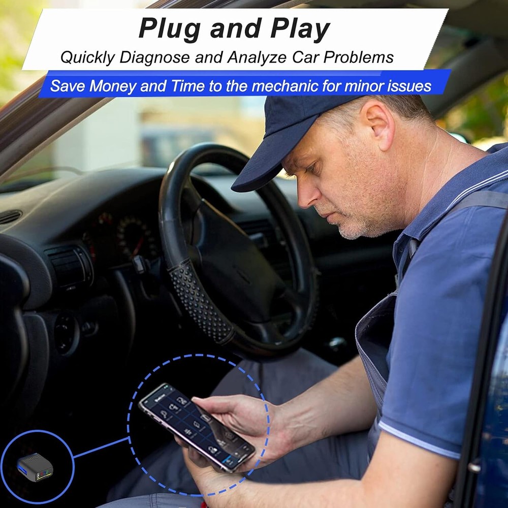 OBD2 Bluetooth 4.0 Scanner Car Code Reader for iPhone iOS Black&Blue