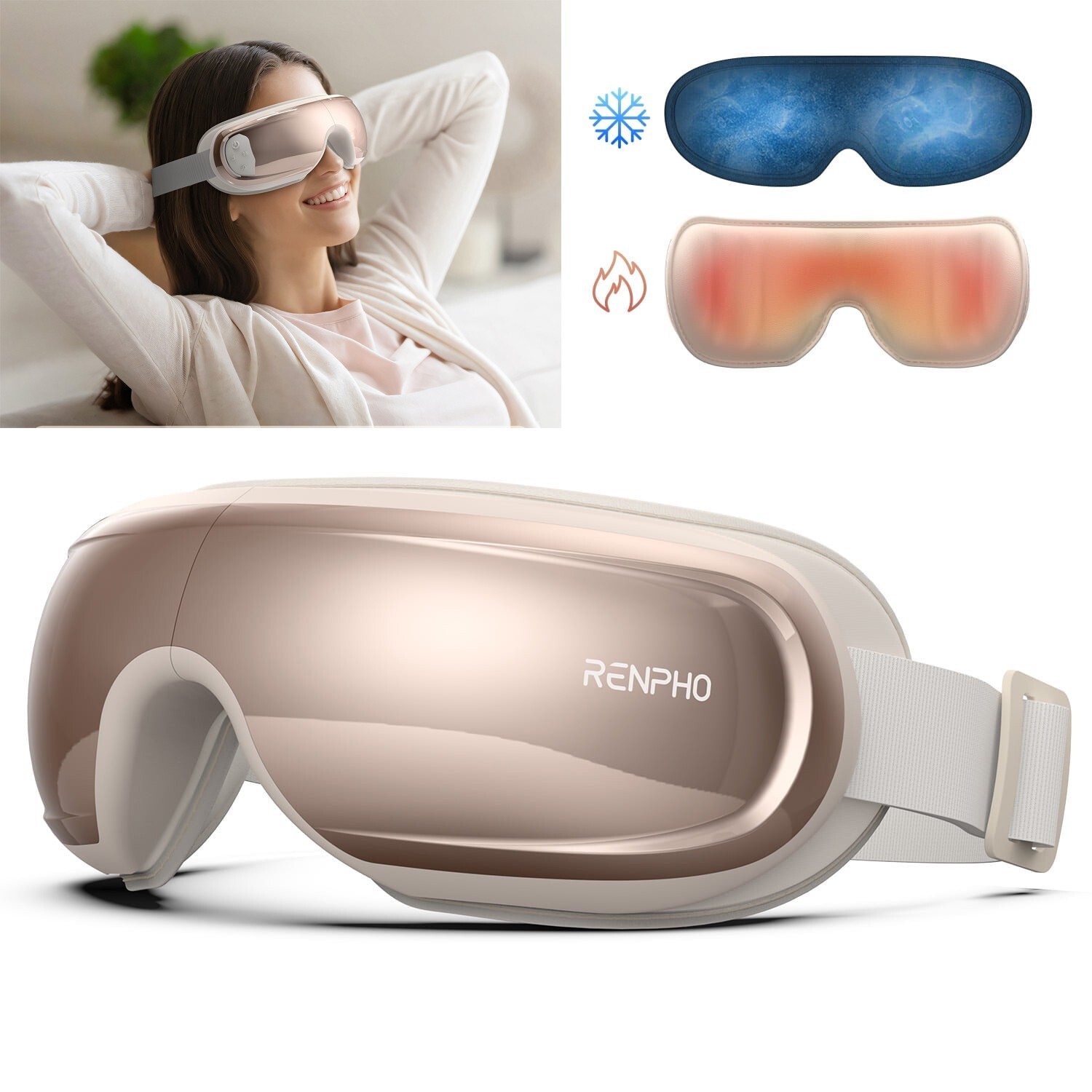 RENPHO Eye Massager with Heat & Cooling, Eyeris 3 Voice Control Gift Friend Mom
