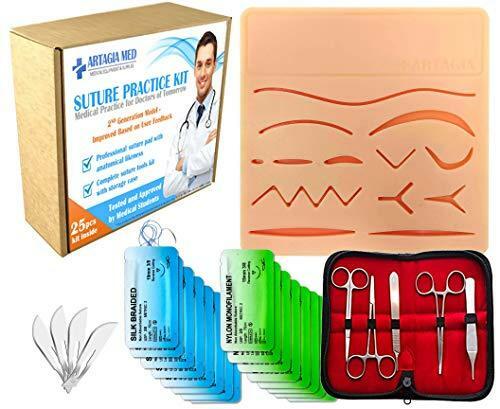 Complete Suture Practice Kit for Suture Training, Including Large Silicone