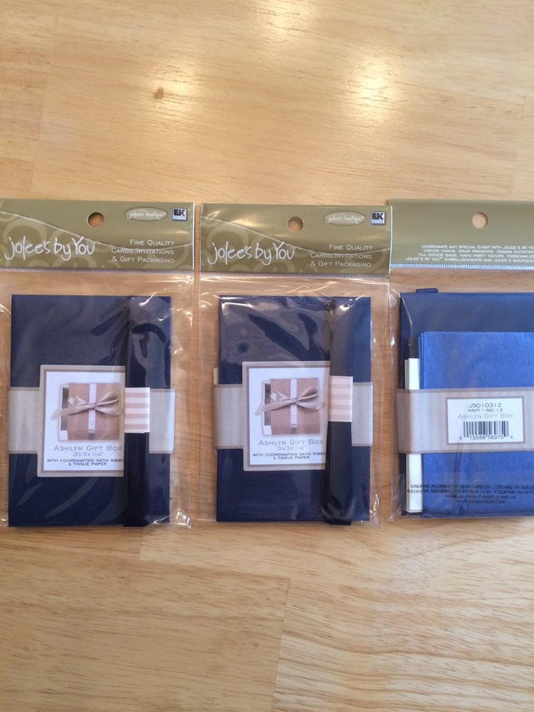 Jolee's Gift Boxes & Tags w/ Satin Ribbon and Tissue - 14 Boxes - Diff Sizes