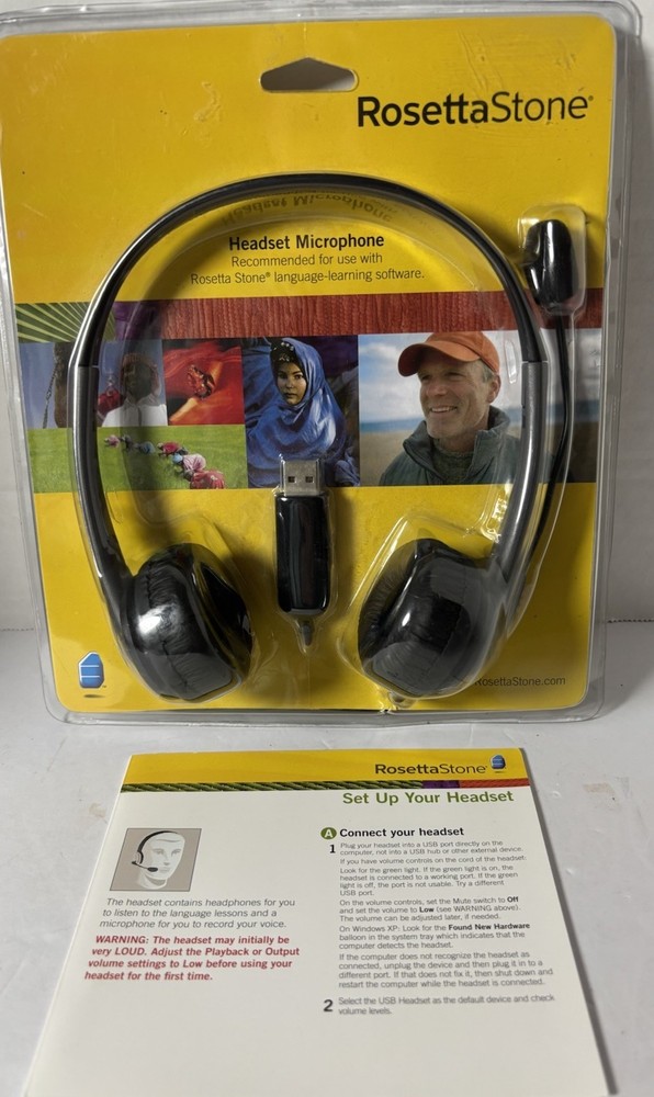 Rosetta Stone Arabic Levels 1-3 Version Interactive Software CDs w/ New Headset
