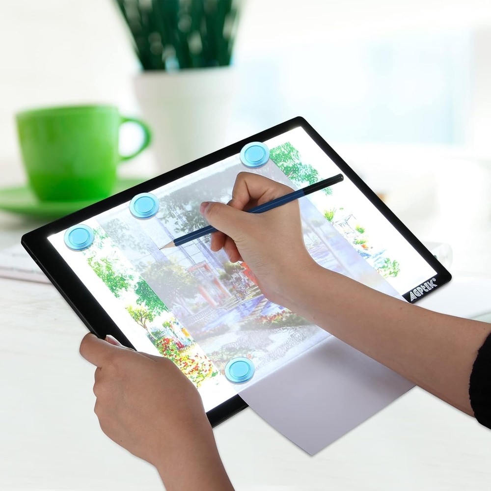Light Box,Magnetic A4 Light Pad LED Tracing Light Board Physical Buttons Control