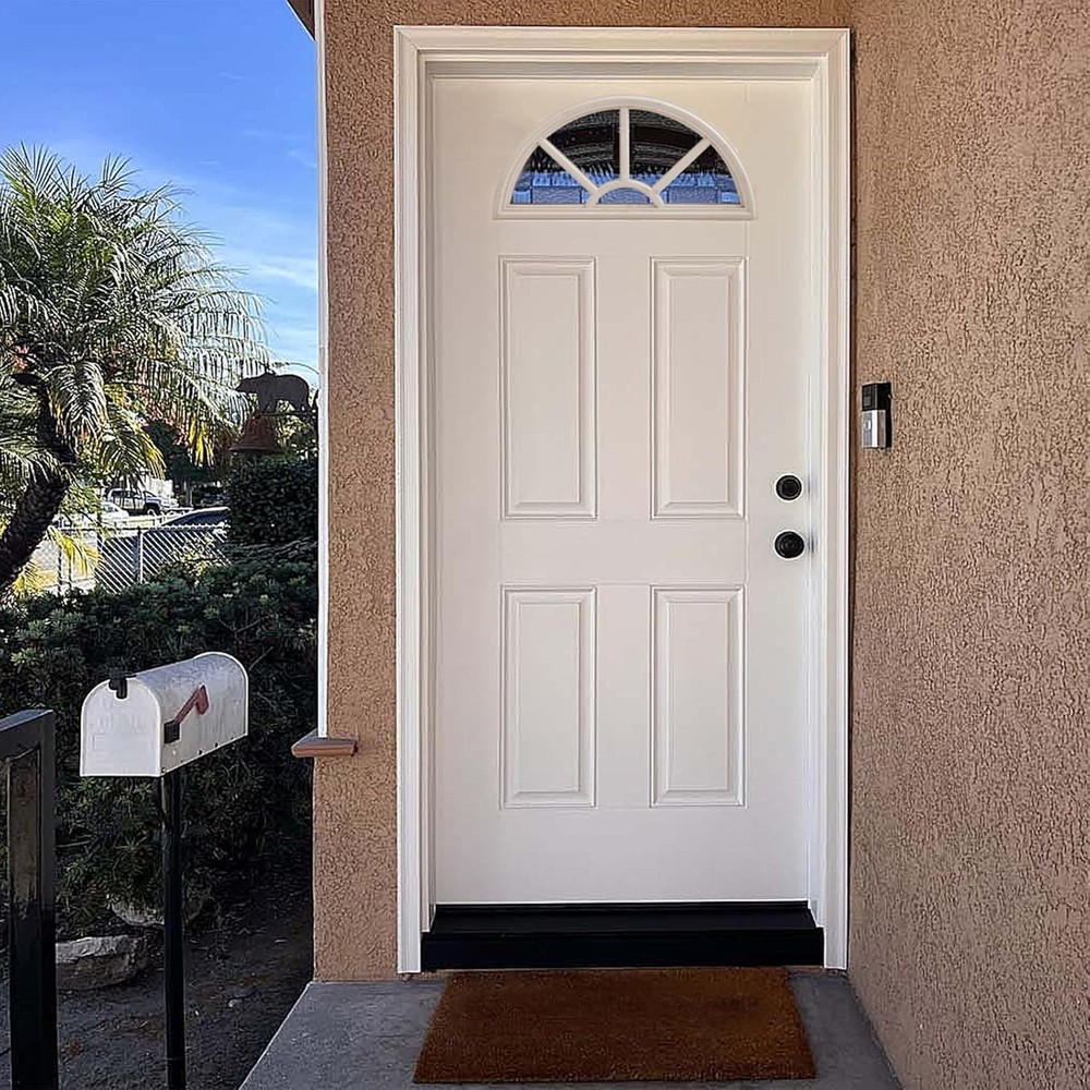 22" x 10" Entry Door Glass Insert - Elegant Half Round Low-e Window Replacement