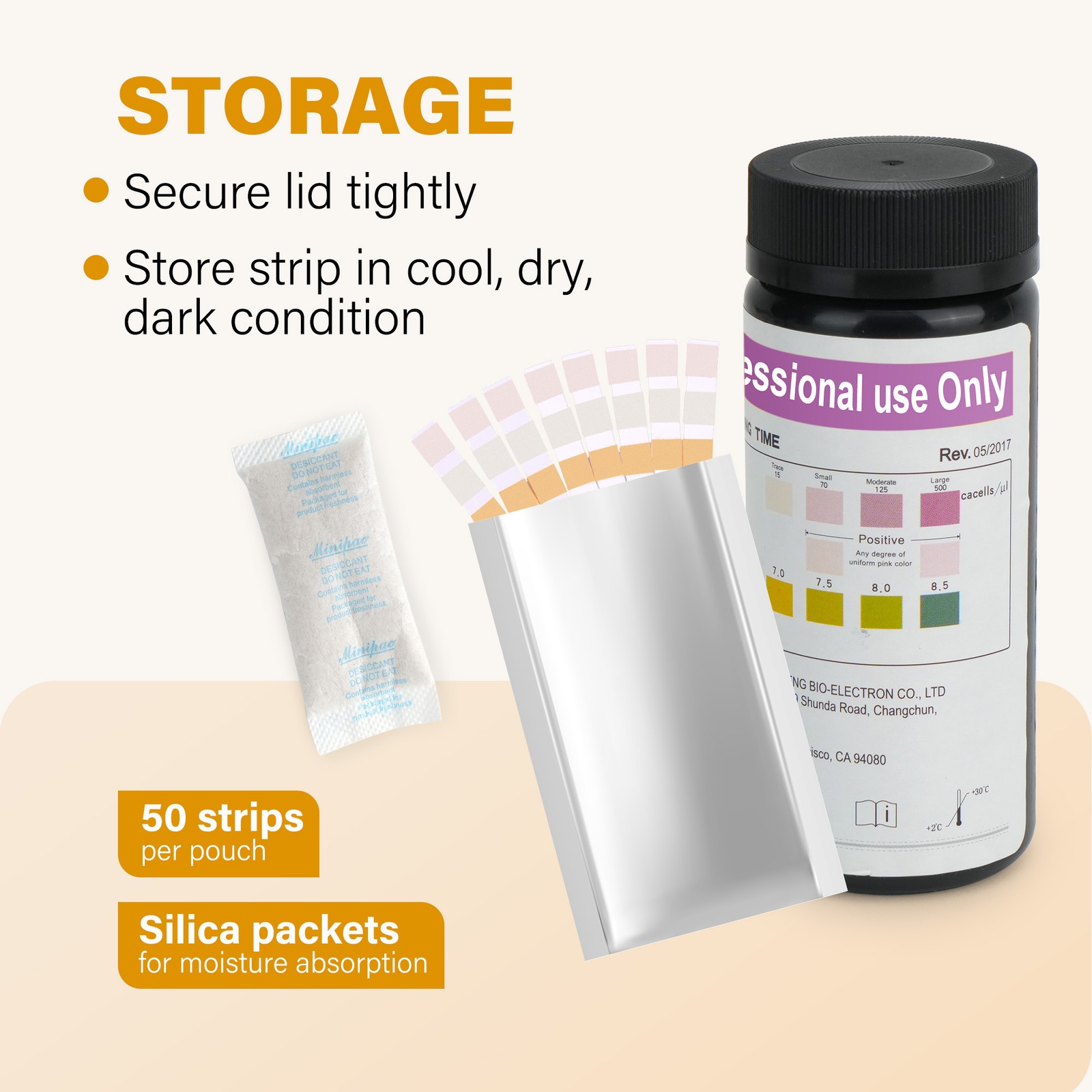 150x UTI Test Strips 3-in-1 Urinary Tract Infection Leukocytes Nitrite PH Test