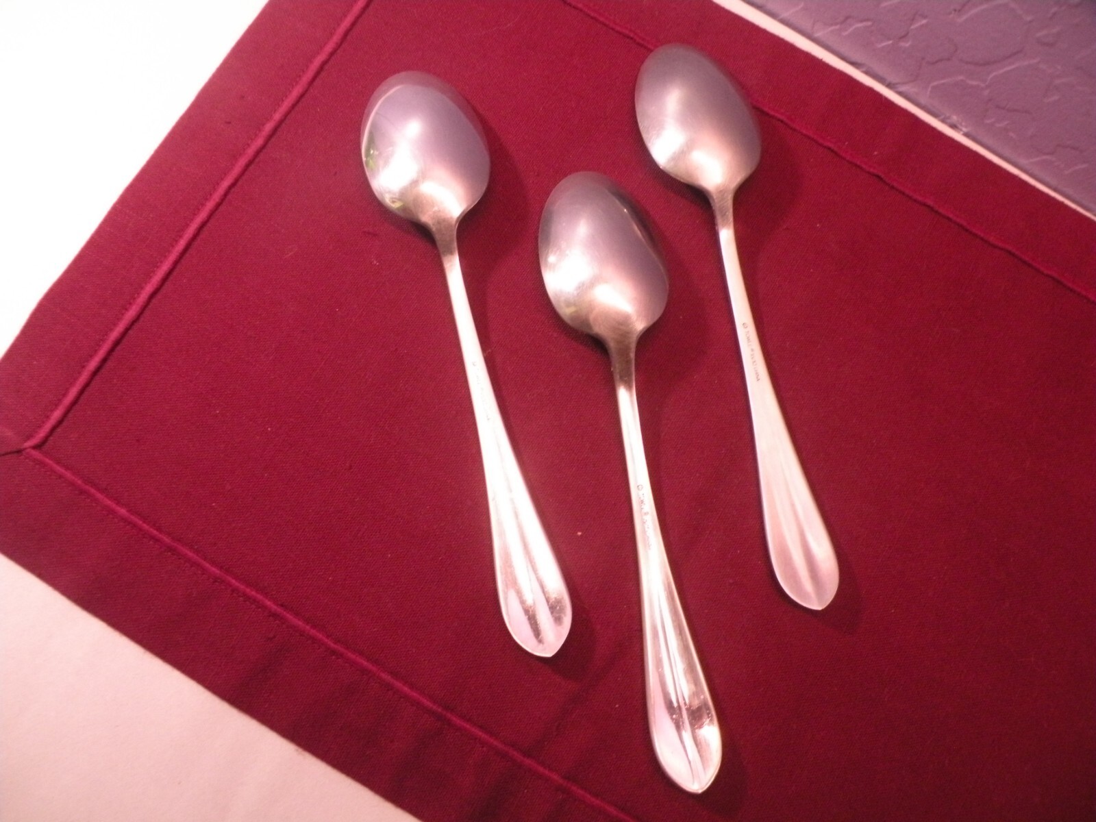 SET OF 3 TOWLE BOSTON ANTIQUE Oval Soup Spoons 18/10 Satin Stainless China 8"