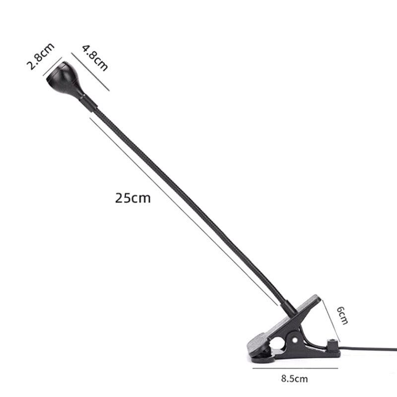 USB Reading Light Flexible LED Light Laptop Clip on Bed Desktop USA Black
