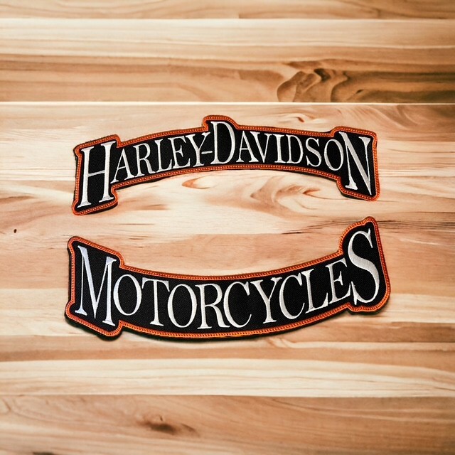 Harley Davidson Rocker Patch Set with Aztec Skull Center