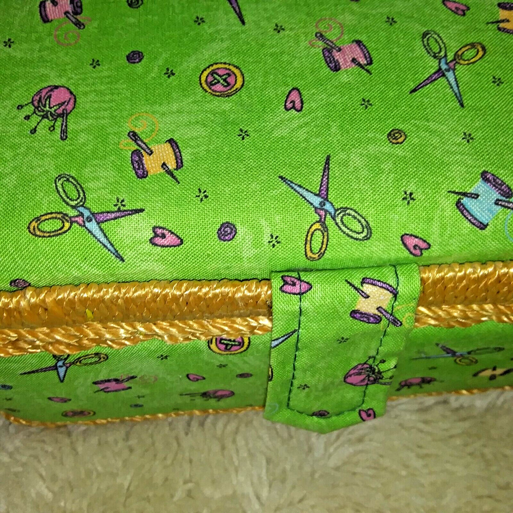Green Sewing Storage Basket with handle
