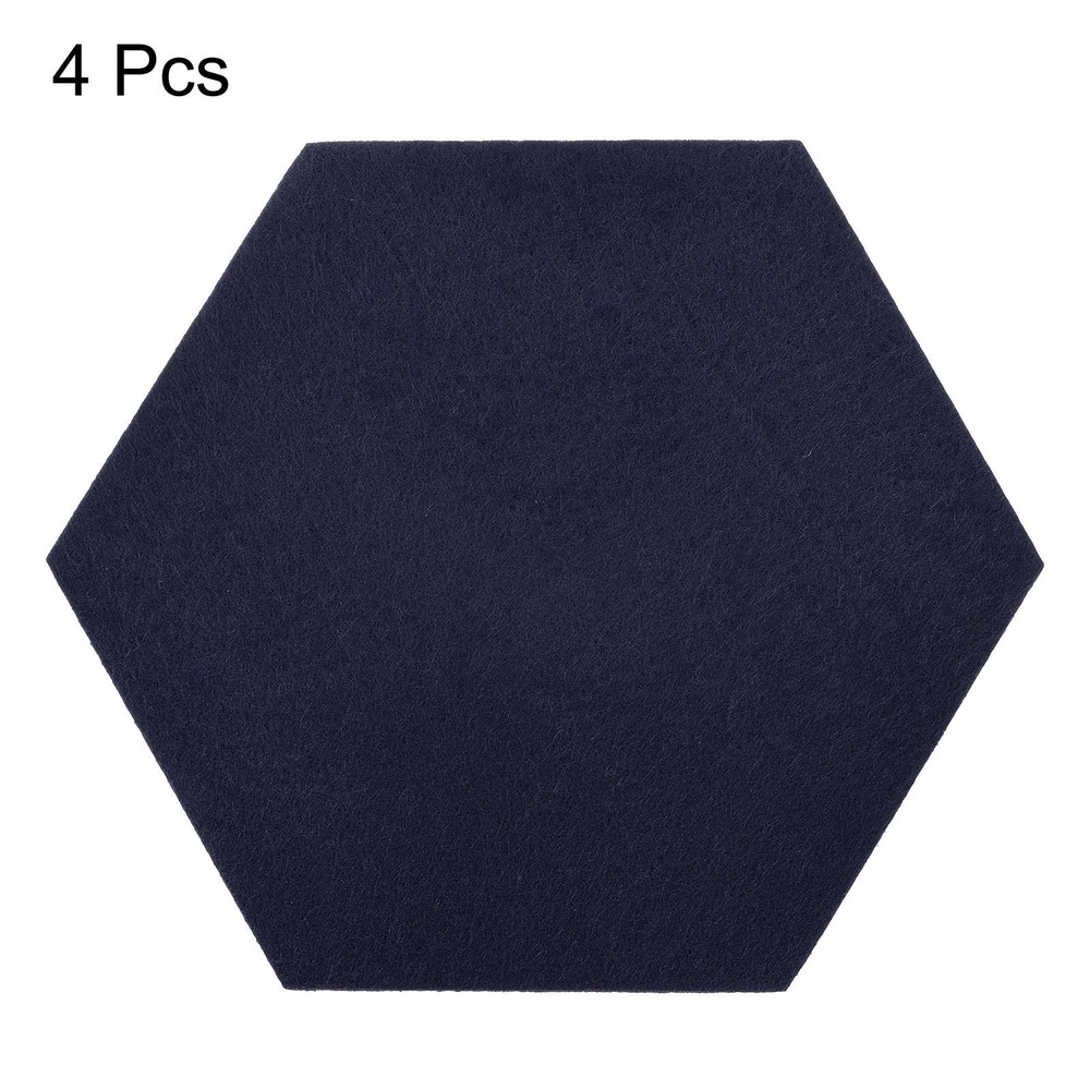 Felt Coasters 4pcs Hexagonal Tampons Dark Blue