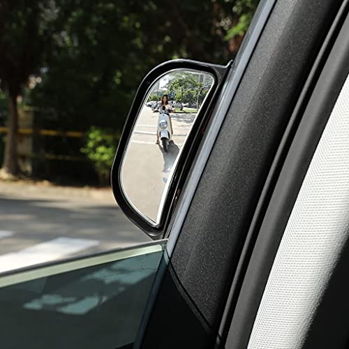 2Pcs Back Passenger Rear View Mirror Adjustable Blind Spot 2 PCS Black frame