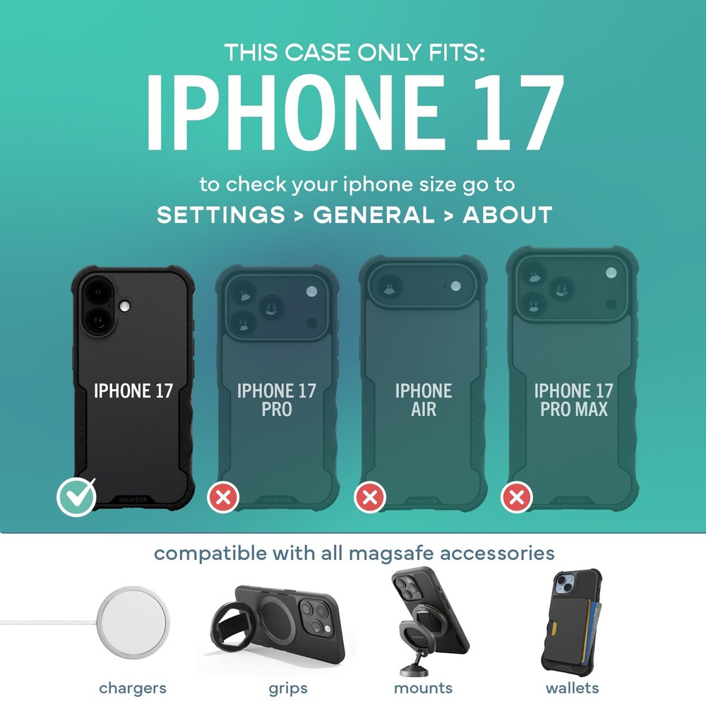 Smartish Total Eclipse iPhone 17 MagSafe Armor Case Gripzilla Rugged Tough Heavy