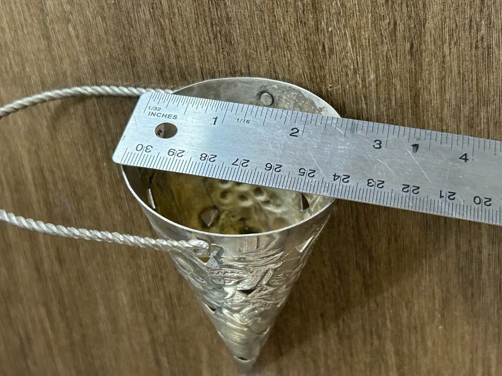 Pair Vintage Silverplate Wall Pocket Vase 5.5" Floral Repousse