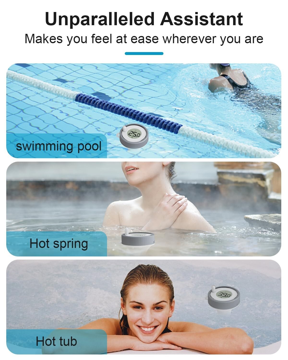 Wireless Pool Thermometer Set Outdoor Temperature LCD Digital Indoor Monitor