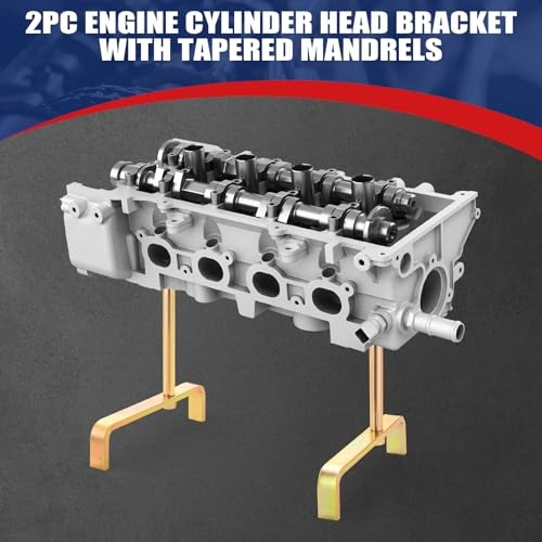 Cylinder Head Stands, 2pc Engine Cylinder Head Bracket with Tapered Mandrels,