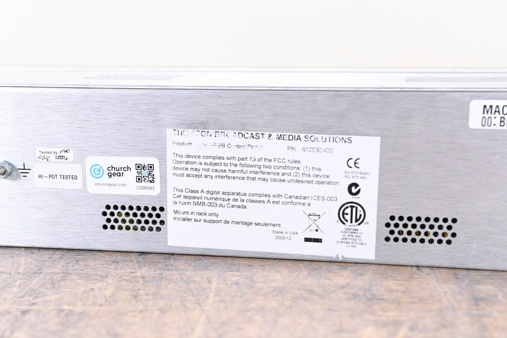 Grass Valley ENC-PMB Control Panel CG00542
