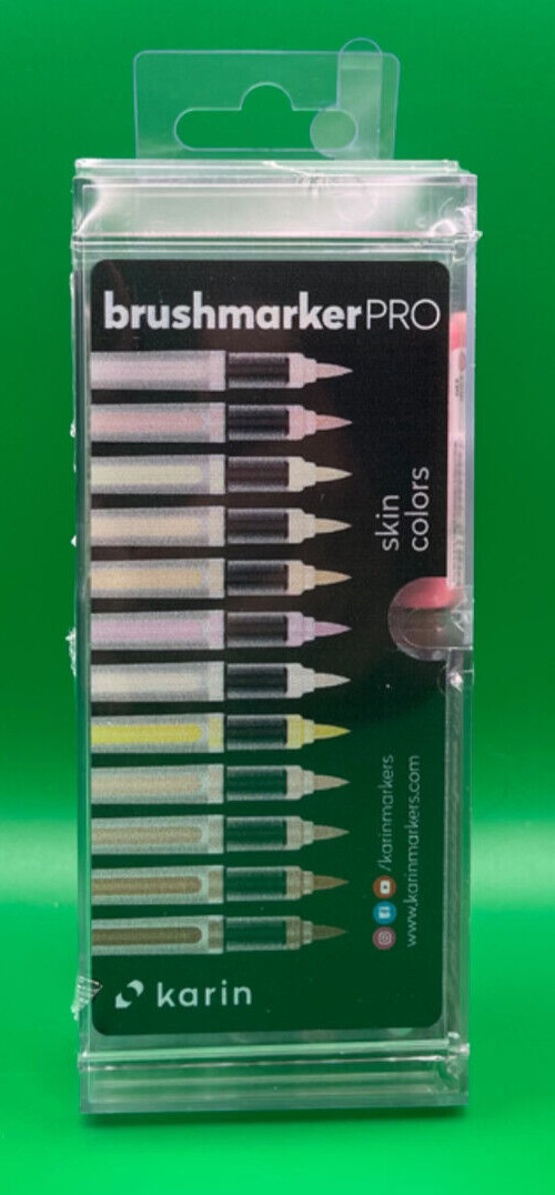 Karin Brushmarkers Pro Markers (27C5) - Set of 12, Skin Colors