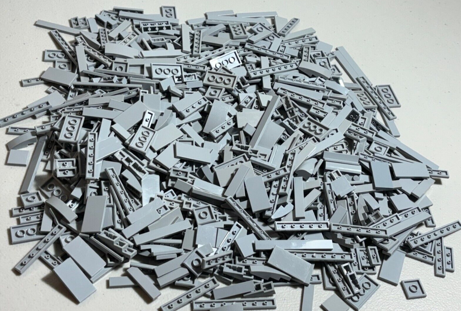 SHIPS FREE!! LEGO Lot 60 LIGHT BLUISH GRAY 2x4 1x4 1x6 1x8 Finishing Smooth Tile