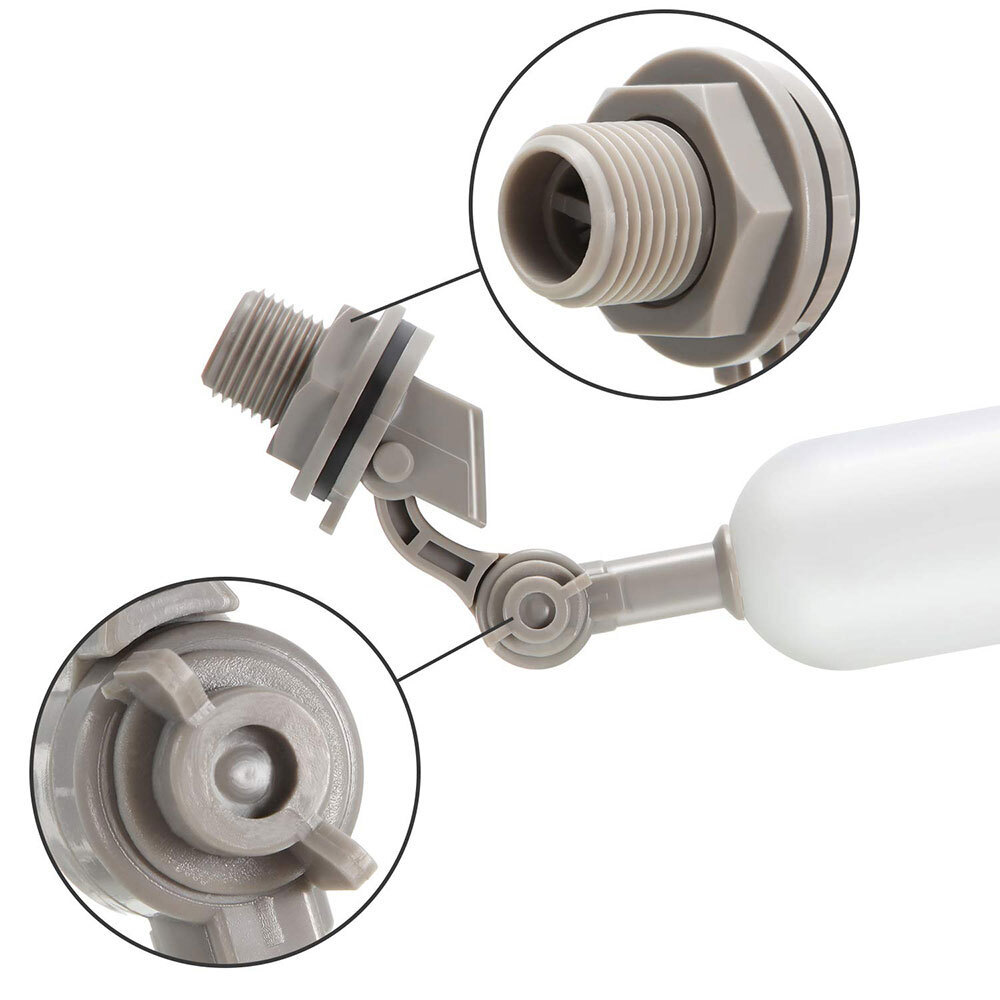 8PC Water Float Valve with Adjustable Arm Plastic Water Filter Float 1/2 Inch.