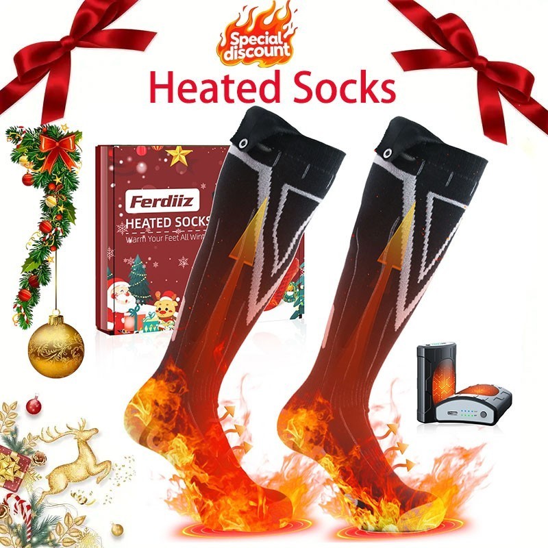9000mAh Heated Socks & Hand Warmer for Men Women,Rechargeable Heated Socks Xmas