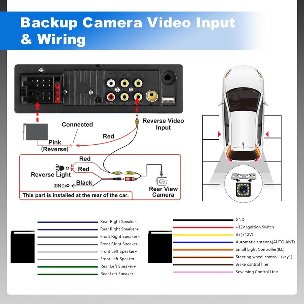 Double Din Apple Carplay Android Auto 7" Car Stereo Radio Bluetooth Touch Screen