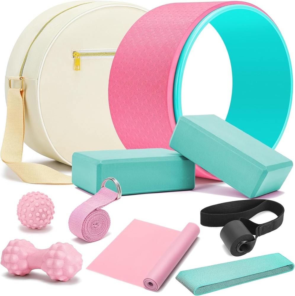 Multi-functional yoga wheel set, including soft foam roller