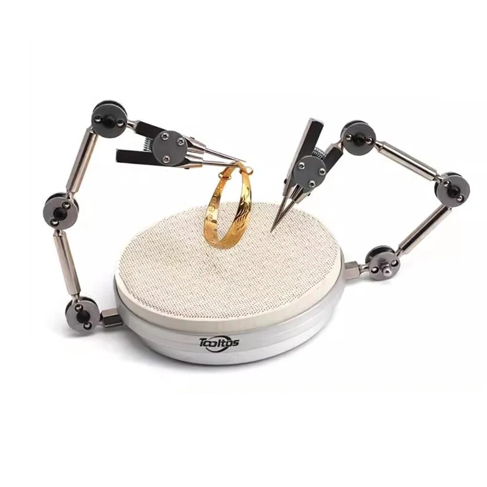 Universal Rotating Honeycomb Welding Table Adjustable 2 Arm Clamp Rotatable Base