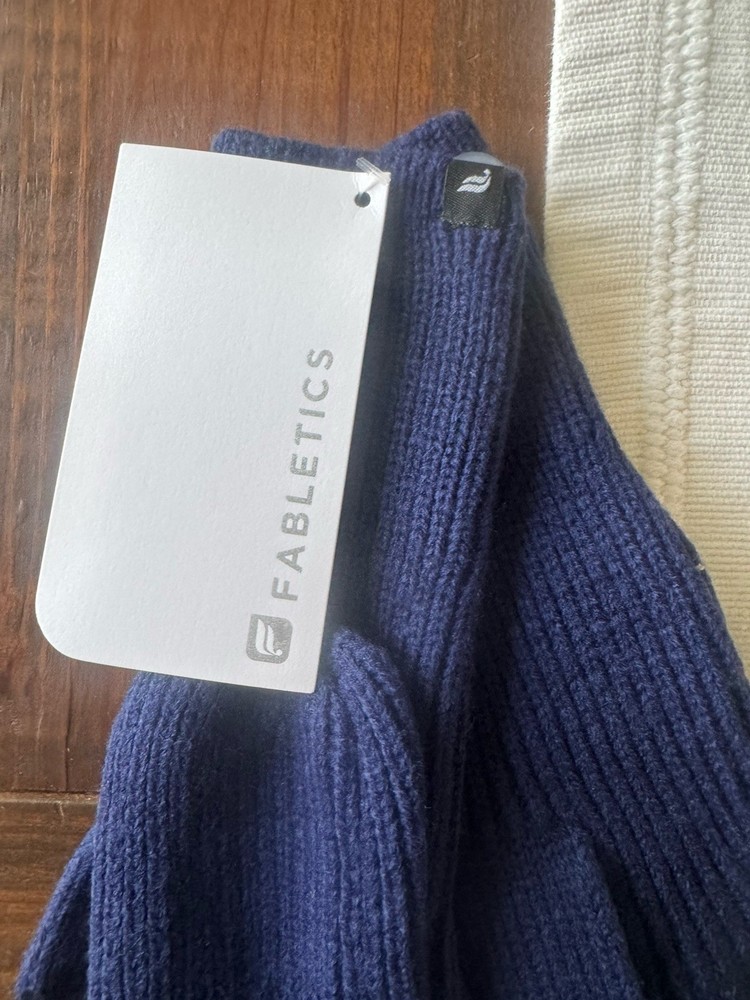 Fabletics Navy Blue Chunky Rib Convertible Gloves