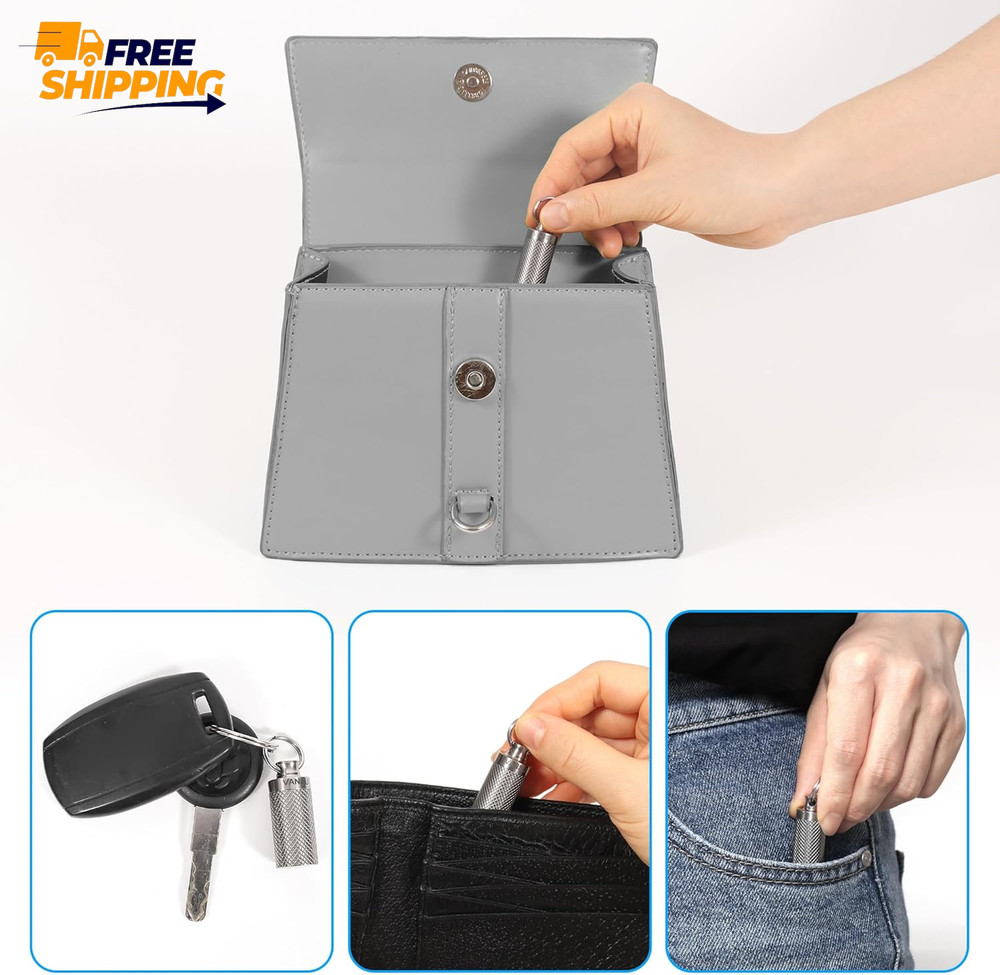 Titanium Waterproof Keychain Pill Holder Container,Portable Mini Size Pill Box
