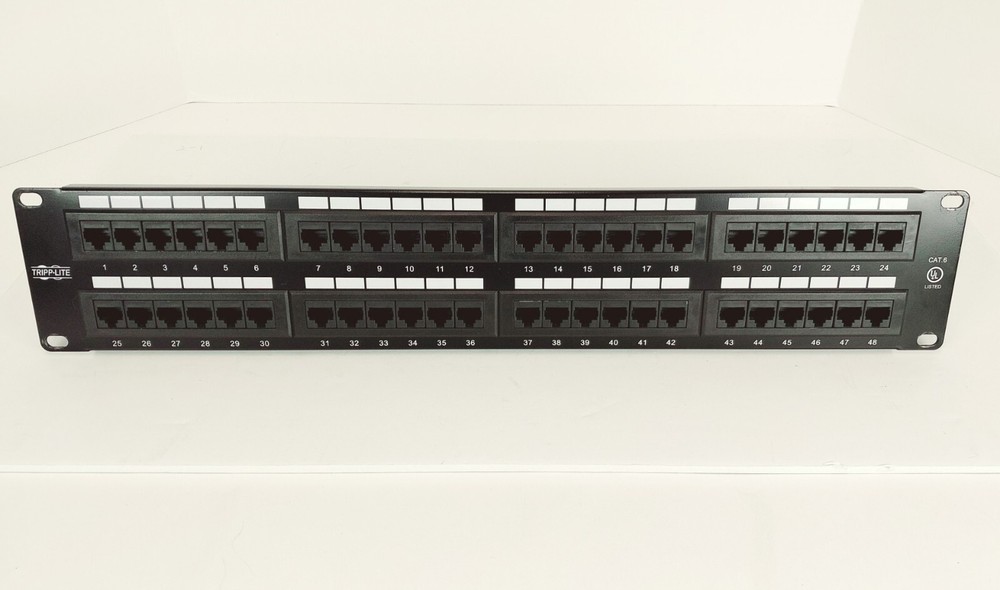 Tripp Lite 48 Port Data Rackmount CAT6 Ethernet 2U Patch Panel P48T-C6