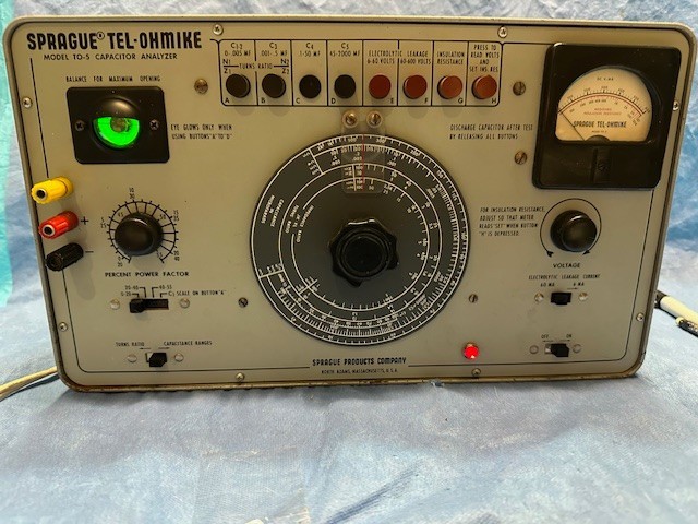 Sprague Tel-Ohmike TO-5 capacitor analyzer